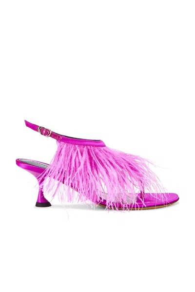 Proenza Schouler Tee Thong Feather Sandal In Fuchsia