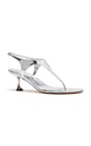 Proenza Schouler Tee Vegan Leather Thong Sandals In Silver