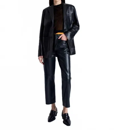 Proenza Schouler Tesema Leather Blazer In Black
