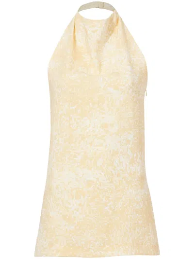 Proenza Schouler Theda Abstract-pattern Print Top In Yellow