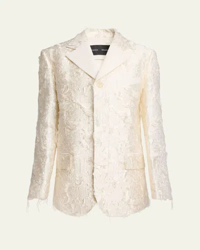 Proenza Schouler Theodora Chrysanthemum Jacquard Jacket In Brown