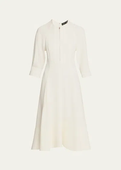 Proenza Schouler Three-quarter Sleeve Matte Midi Dress In White