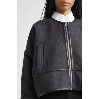 Proenza Schouler Ticiana Wool Blend Twill Jacket In Gray