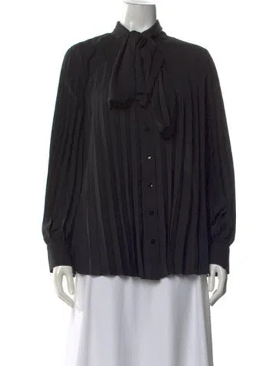 Pre-owned Proenza Schouler Tie Neck Long Sleeve Blouse W/ Tags In Black