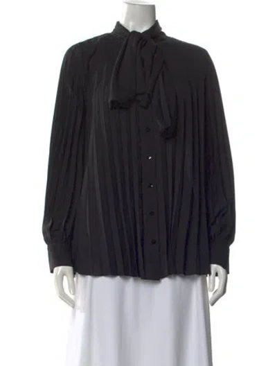 Pre-owned Proenza Schouler Tie Neck Long Sleeve Blouse W/ Tags In Black