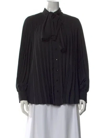 Pre-owned Proenza Schouler Tie Neck Long Sleeve Blouse W/ Tags In Black