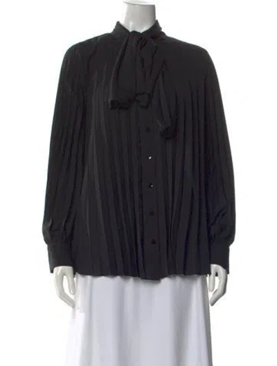 Pre-owned Proenza Schouler Tie Neck Long Sleeve Blouse W/ Tags In Black