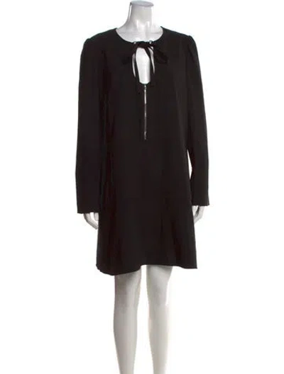 Pre-owned Proenza Schouler Tie Neck Mini Dress In Black