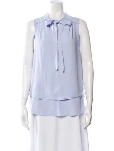 Pre-owned Proenza Schouler Tie Neck Sleeveless Blouse In Purple