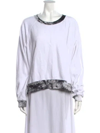 Pre-owned Proenza Schouler Tie-dye Print Bateau Neckline Sweater In White
