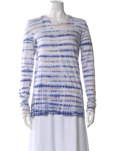 Pre-owned Proenza Schouler Tie-dye Print Crew Neck Sweater In Blue