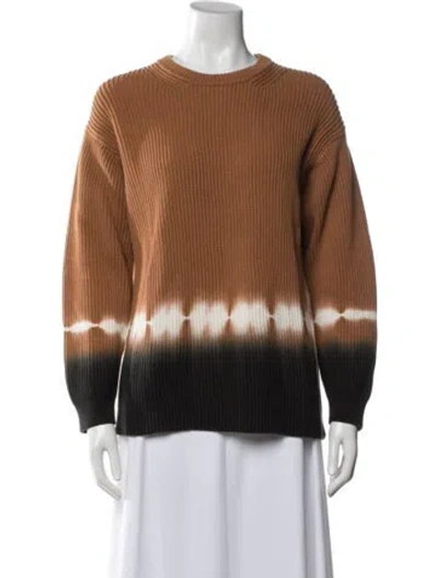 Pre-owned Proenza Schouler Tie-dye Print Crew Neck Sweater In Brown