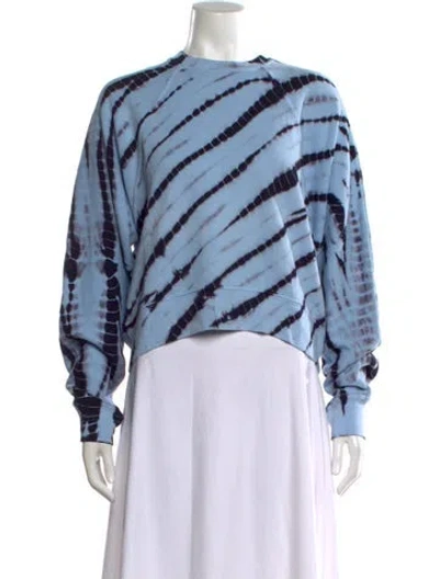 Pre-owned Proenza Schouler Tie-dye Print Crew Neck Sweatshirt In Blue