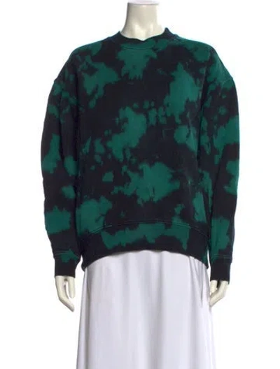 Pre-owned Proenza Schouler Tie-dye Print Crew Neck Sweatshirt In Green