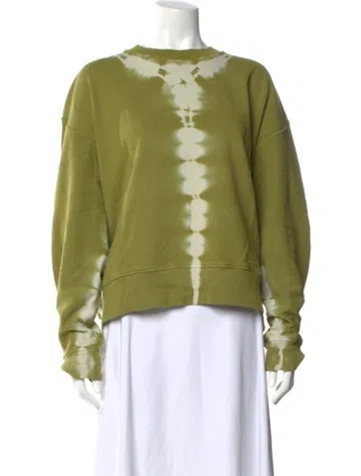 Pre-owned Proenza Schouler Tie-dye Print Crew Neck Sweatshirt In Green