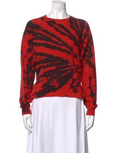 Pre-owned Proenza Schouler Tie-dye Print Crew Neck Sweatshirt In Red