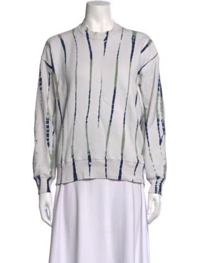 Pre-owned Proenza Schouler Tie-dye Print Crew Neck Sweatshirt In White