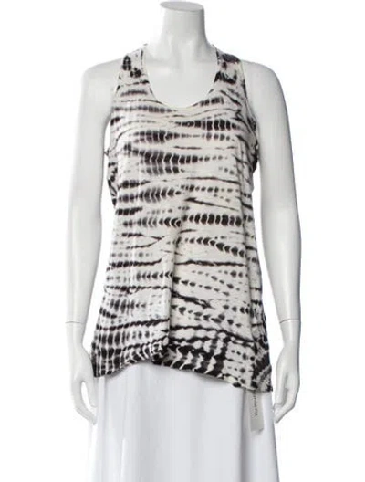 Pre-owned Proenza Schouler Tie-dye Print Crew Neck Top In Blue