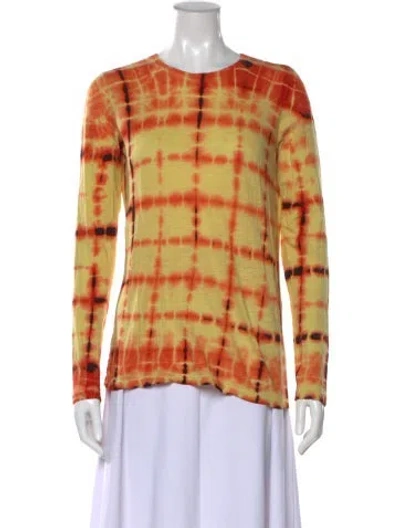 Pre-owned Proenza Schouler Tie-dye Print Crew Neck Top In Orange
