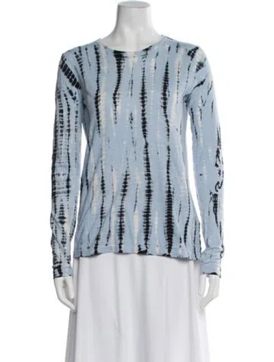 Pre-owned Proenza Schouler Tie-dye Print Crew Neck T-shirt In Blue