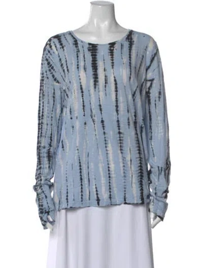Pre-owned Proenza Schouler Tie-dye Print Crew Neck T-shirt In Blue