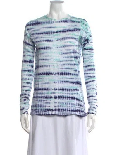 Pre-owned Proenza Schouler Tie-dye Print Crew Neck T-shirt In Blue