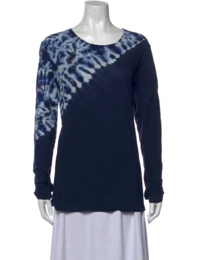 Pre-owned Proenza Schouler Tie-dye Print Crew Neck T-shirt In Blue