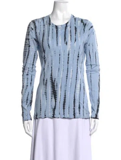 Pre-owned Proenza Schouler Tie-dye Print Crew Neck T-shirt In Blue
