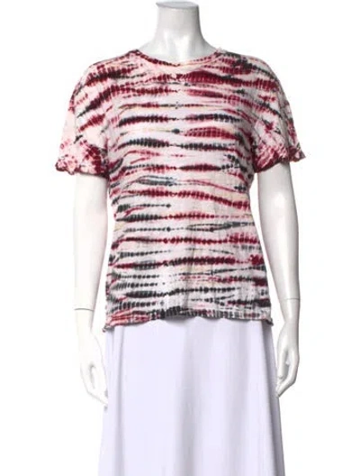 Pre-owned Proenza Schouler Tie-dye Print Crew Neck T-shirt In Burgundy