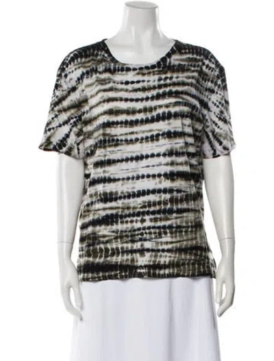 Pre-owned Proenza Schouler Tie-dye Print Crew Neck T-shirt In Green