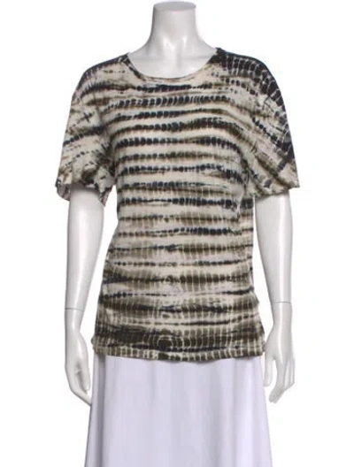 Pre-owned Proenza Schouler Tie-dye Print Crew Neck T-shirt In Green