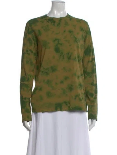 Pre-owned Proenza Schouler Tie-dye Print Crew Neck T-shirt In Green