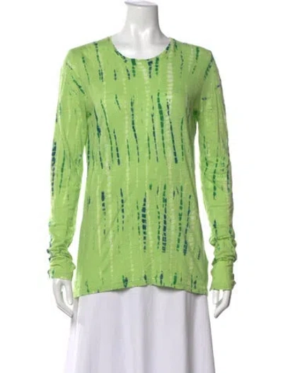 Pre-owned Proenza Schouler Tie-dye Print Crew Neck T-shirt In Green