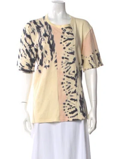 Pre-owned Proenza Schouler Tie-dye Print Crew Neck T-shirt In Neutral