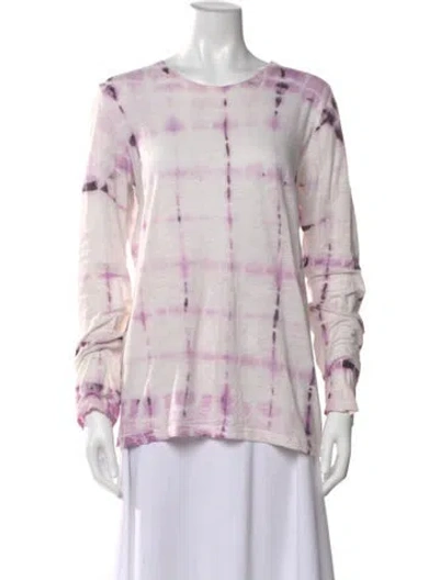 Pre-owned Proenza Schouler Tie-dye Print Crew Neck T-shirt In Neutral