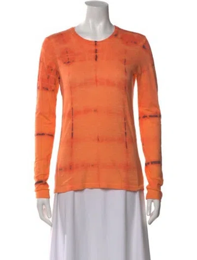 Pre-owned Proenza Schouler Tie-dye Print Crew Neck T-shirt In Orange