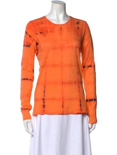 Pre-owned Proenza Schouler Tie-dye Print Crew Neck T-shirt In Orange
