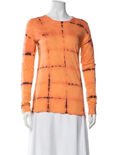 Pre-owned Proenza Schouler Tie-dye Print Crew Neck T-shirt In Orange