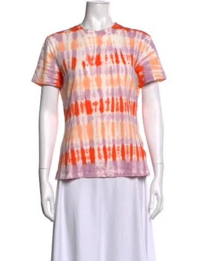Pre-owned Proenza Schouler Tie-dye Print Crew Neck T-shirt In Orange