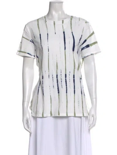 Pre-owned Proenza Schouler Tie-dye Print Crew Neck T-shirt In White