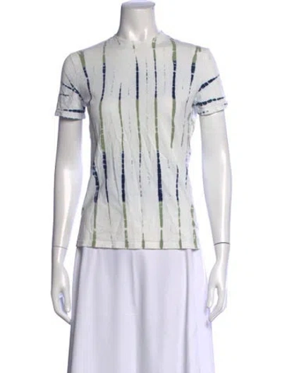 Pre-owned Proenza Schouler Tie-dye Print Crew Neck T-shirt In White