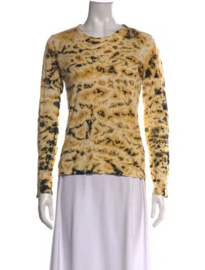Pre-owned Proenza Schouler Tie-dye Print Crew Neck T-shirt In Yellow