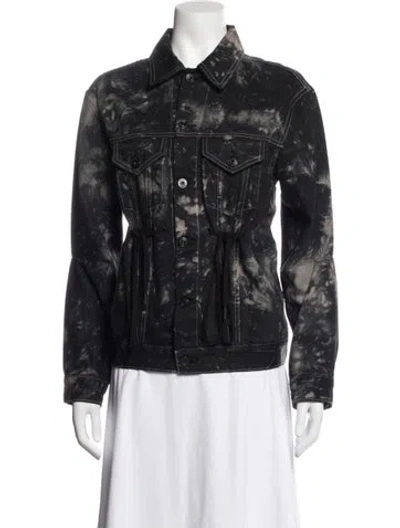 Pre-owned Proenza Schouler Tie-dye Print Denim Jacket In Black