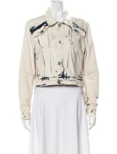 Pre-owned Proenza Schouler Tie-dye Print Denim Jacket In Neutral