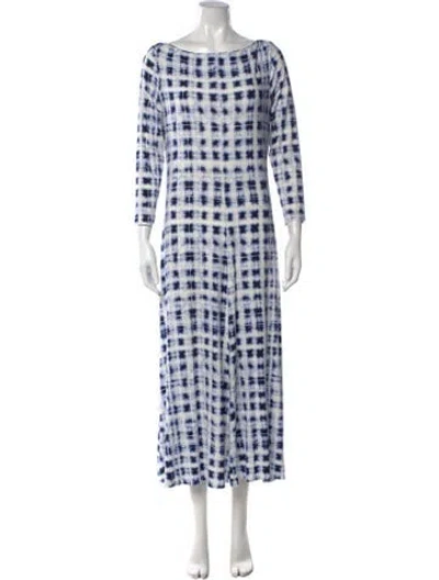 Pre-owned Proenza Schouler Tie-dye Print Long Dress W/ Tags In Blue/white