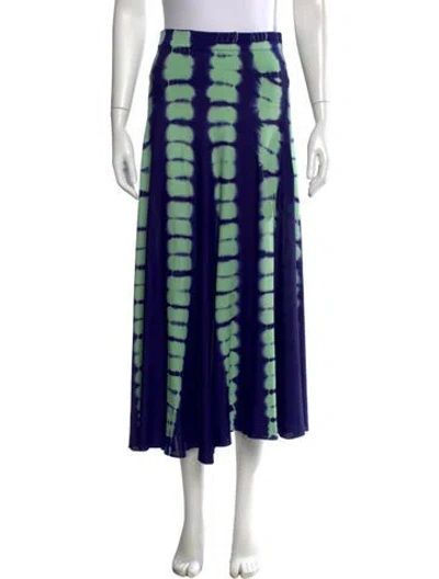 Pre-owned Proenza Schouler Tie-dye Print Long Skirt In Blue
