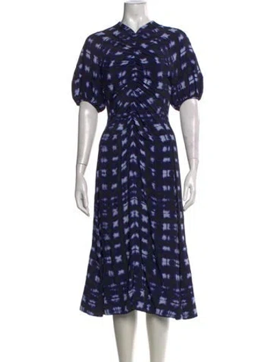 Pre-owned Proenza Schouler Tie-dye Print Midi Length Dress In Black
