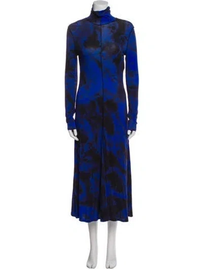 Pre-owned Proenza Schouler Tie-dye Print Midi Length Dress In Blue