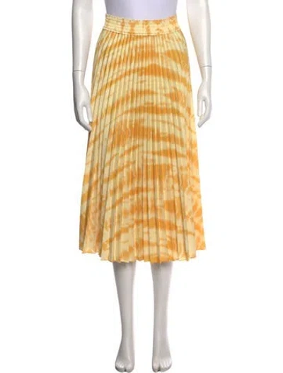 Pre-owned Proenza Schouler Tie-dye Print Midi Length Skirt In Yellow