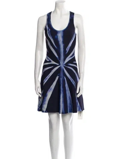 Pre-owned Proenza Schouler Tie-dye Print Mini Dress In Blue